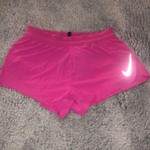 Pink aeroswift Nike running shorts